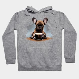 French Bulldog Drinking Coffee Hoodie